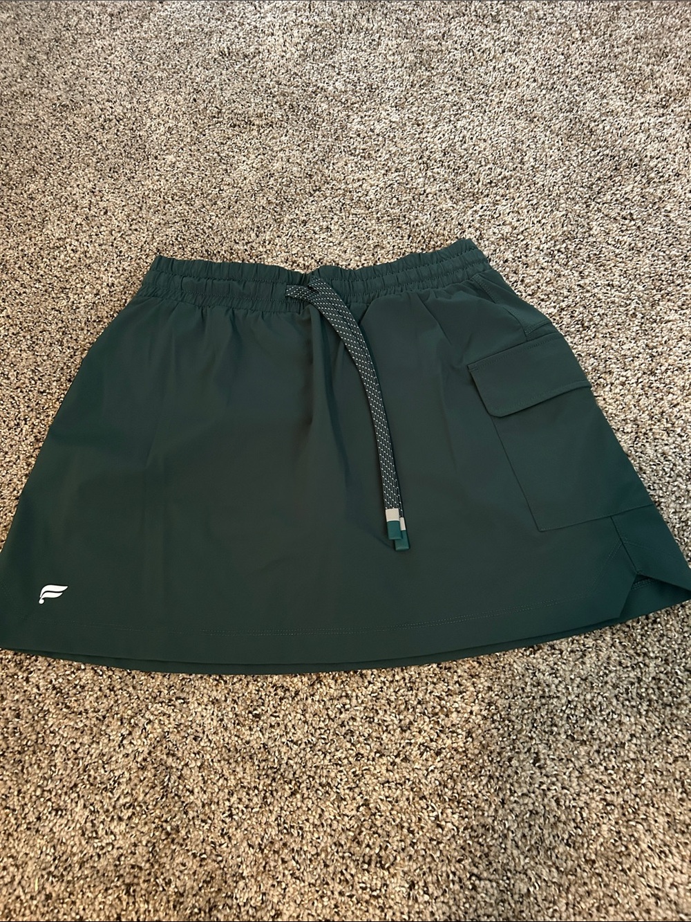 Forest Green Active Mini Skirt with Utility Pocket